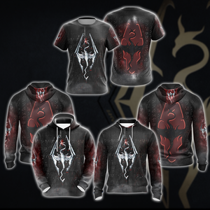 The Elder Scrolls V: Skyrim Video Game All Over Print T-shirt Tank Top Zip Hoodie Pullover Hoodie   