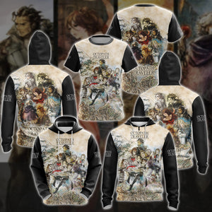 Octopath Traveler 2 Video Game 3D All Over Printed T-shirt Tank Top Zip Hoodie Pullover Hoodie Hawaiian Shirt Beach Shorts Jogger   