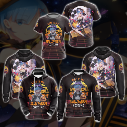 This is my Halloween Costume Rem Re:Zero All Over Print T-shirt Zip Hoodie Pullover Hoodie