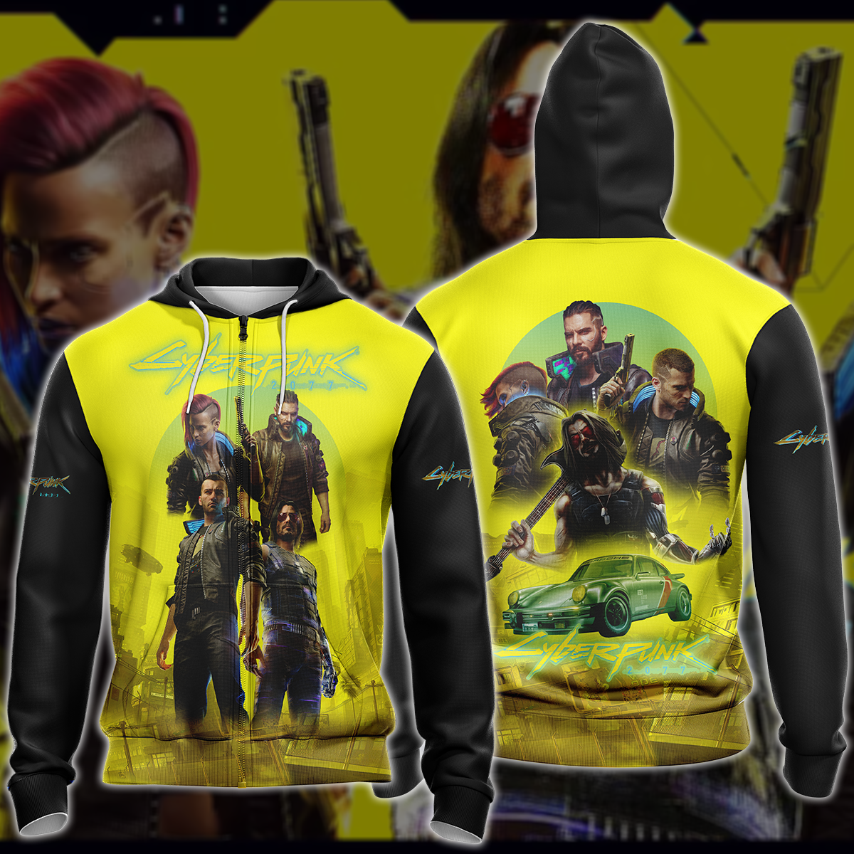Cyberpunk 2077 Video Game 3D All Over Printed T-shirt Tank Top Zip Hoodie Pullover Hoodie Hawaiian Shirt Beach Shorts Jogger Zip Hoodie