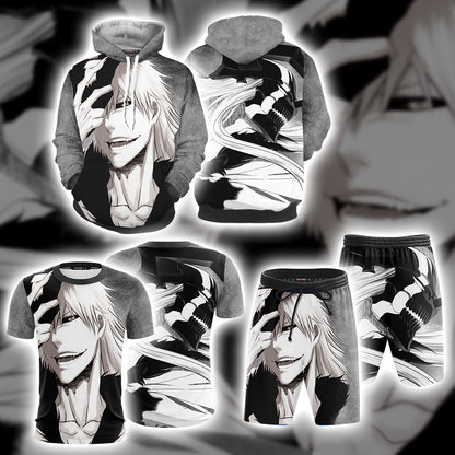 Bleach Vasto Lorde White Ichigo 3D Beach Shorts