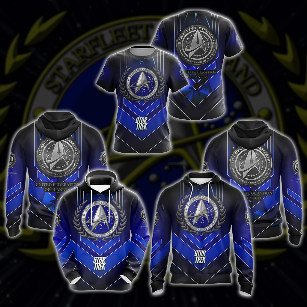 Star Trek United Federation of Planets All Over Print T-shirt Tank Top Zip Hoodie Pullover Hoodie Hawaiian Shirt