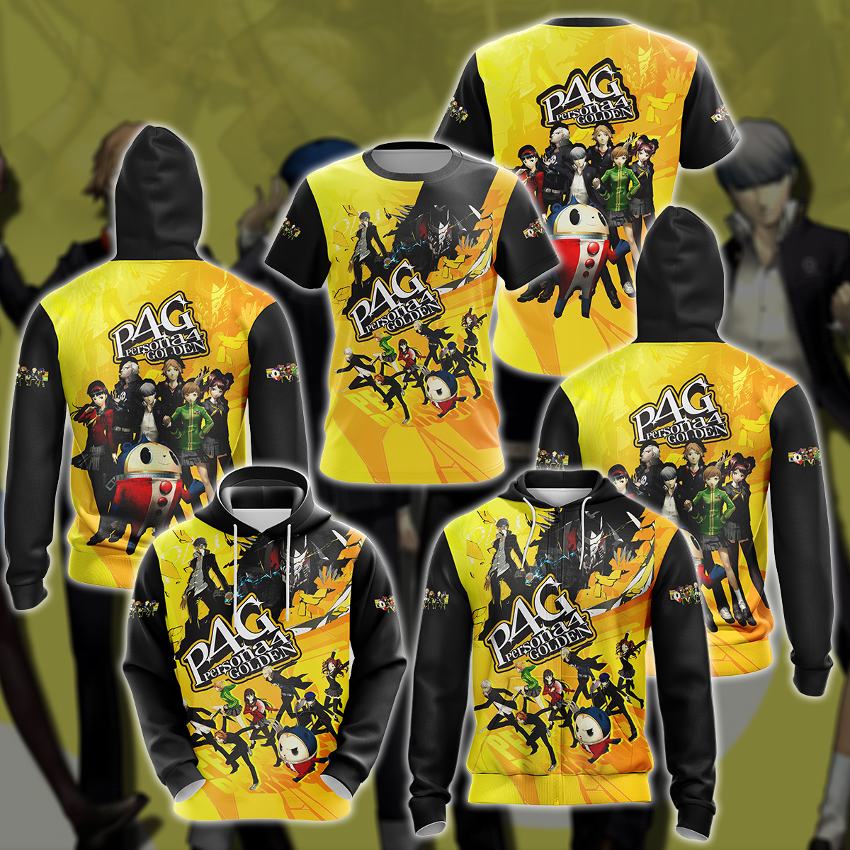Persona 4 Golden Video Game 3D All Over Printed T-shirt Tank Top Zip Hoodie Pullover Hoodie Hawaiian Shirt Beach Shorts Jogger