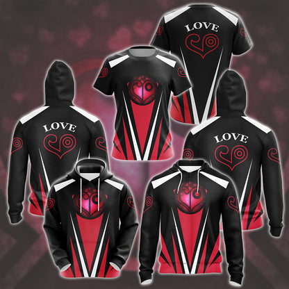 Digimon Crest Of Love Video Game All Over Printed T-shirt Tank Top Zip Hoodie Pullover Hoodie Hawaiian Shirt Beach Shorts Joggers