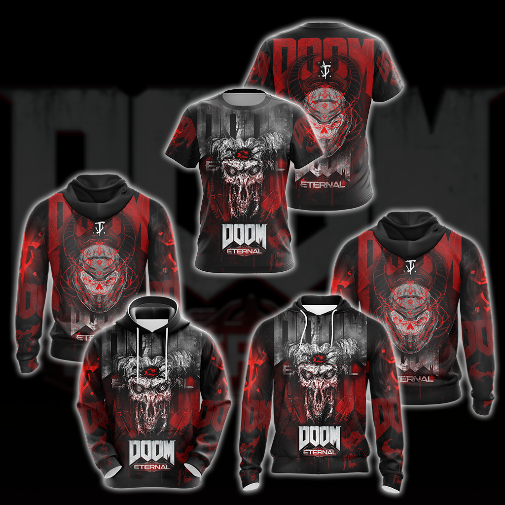DOOM Eternal All Over Print T-shirt Tank Top Zip Hoodie Pullover Hoodie Hawaiian Shirt