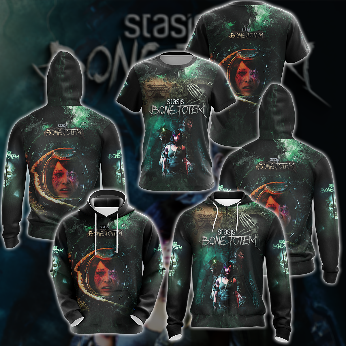 Stasis: Bone Totem Video Game 3D All Over Printed T-shirt Tank Top Zip Hoodie Pullover Hoodie Hawaiian Shirt Beach Shorts Jogger