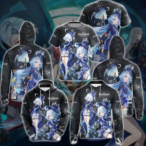 Furina Genshin Impact Video Game All Over Printed T-shirt Tank Top Zip Hoodie Pullover Hoodie Hawaiian Shirt Beach Shorts Joggers   