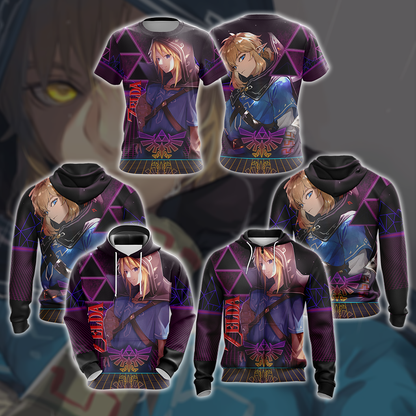 The legend of Zelda All Over Print T-shirt Zip Hoodie Pullover Hoodie