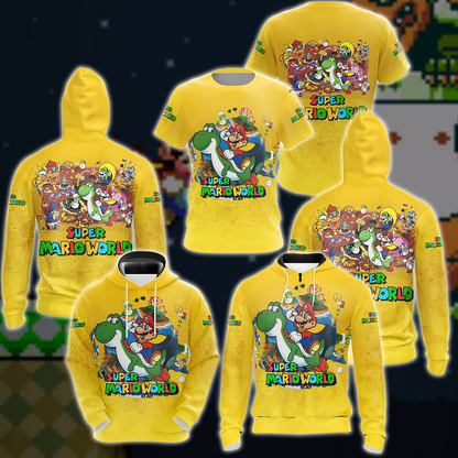 Super Mario World Video Game 3D All Over Printed T-shirt Tank Top Zip Hoodie Pullover Hoodie Hawaiian Shirt Beach Shorts Joggers