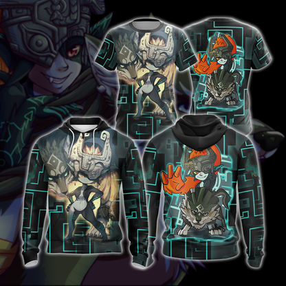 The Legend Of Zelda Wolf Link & Midna Unisex 3D T-shirt Zip Hoodie Pullover Hoodie