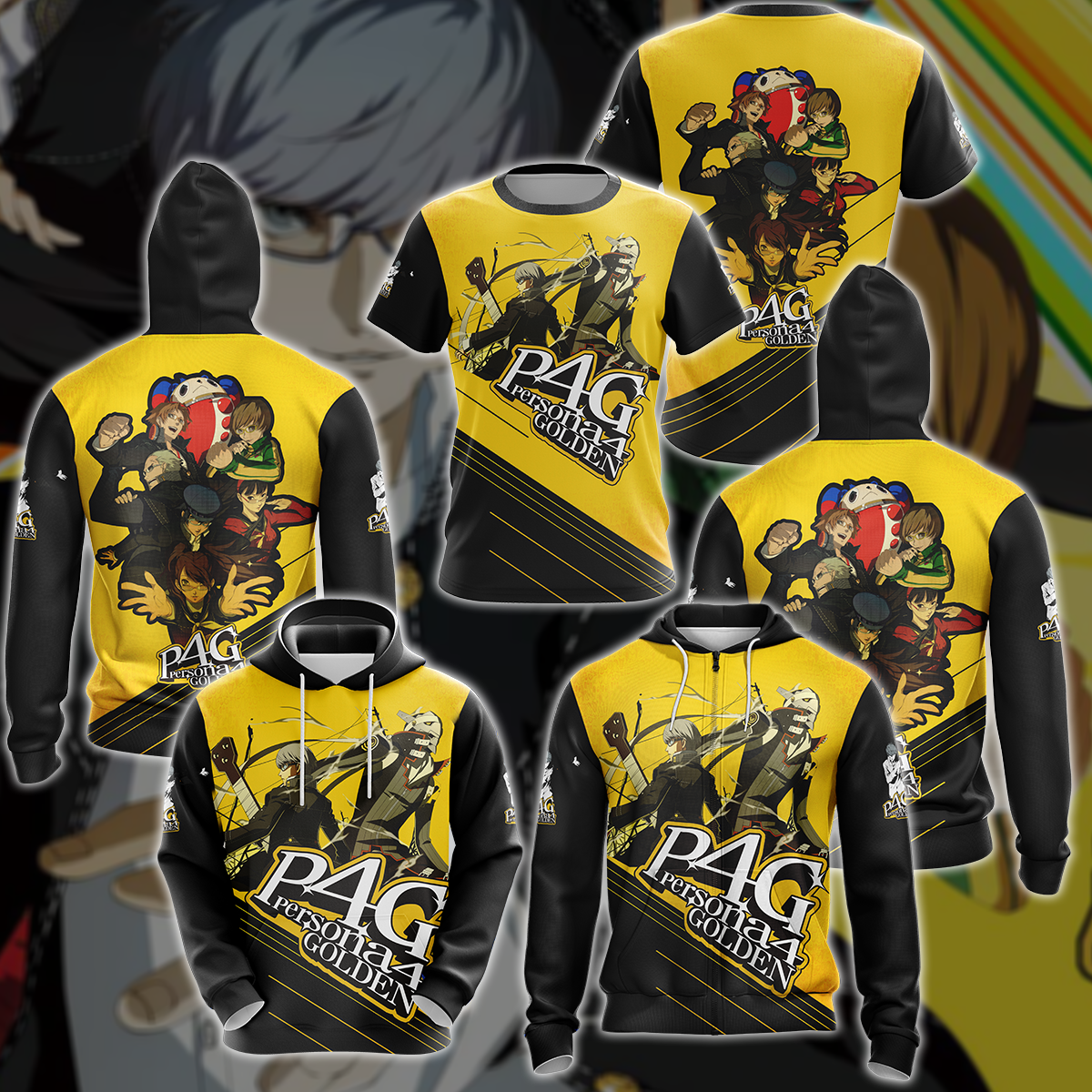 Persona 4 Golden Video Game 3D All Over Printed T-shirt Tank Top Zip Hoodie Pullover Hoodie Hawaiian Shirt Beach Shorts Jogger