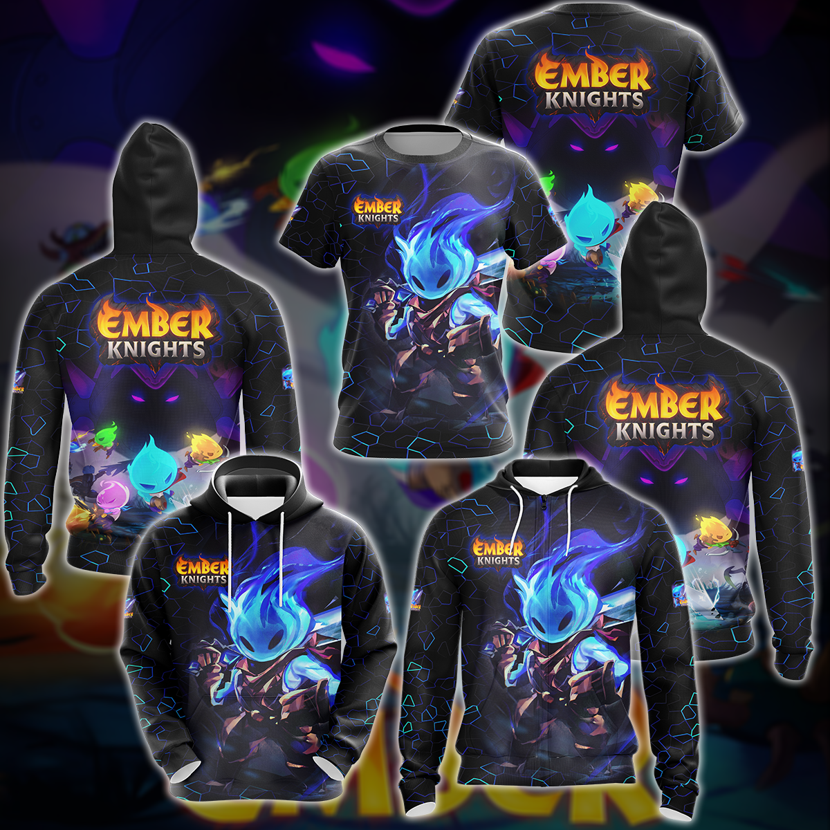 Ember Knights Video Game 3D All Over Printed T-shirt Tank Top Zip Hoodie Pullover Hoodie Hawaiian Shirt Beach Shorts Jogger