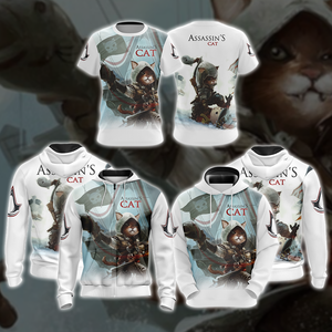 Assassin's Creed III-IV Cat Unisex 3D Zip Up Hoodie