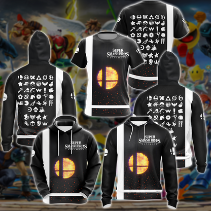 Super Smash Bros. Ultimate Video Game All Over Printed T-shirt Tank Top Zip Hoodie Pullover Hoodie Hawaiian Shirt Beach Shorts Joggers