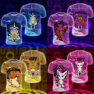 Digimon New The Crest Of Light 3D T-shirt   