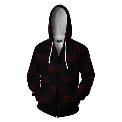 I Like To Stay In Bed It's Too Peopley Outside Deadpool Zip Up Hoodie