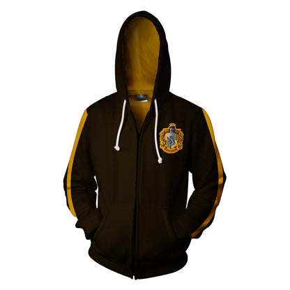 Hufflepuff Quidditch Team Harry Potter Zip Up Hoodie