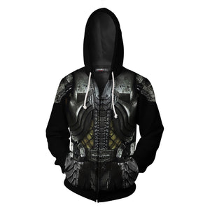 Predator Cosplay Zip Up Hoodie Jacket   