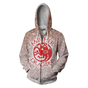 Mother Of Dragons Game Of Thrones Zip Up Hoodie   