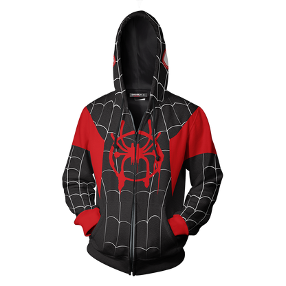 Spider-Man: Into the Spider-Verse Miles Morales New Cosplay Zip Up Hoodie Jacket