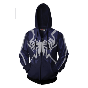 Venom Marvel Cosplay Zip Up Hoodie Jacket   