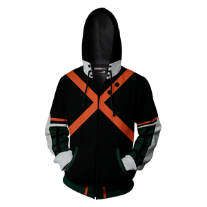 Boku No Hero Academia Katsuki Bakugou Cosplay Zip Up Hoodie Jacket   