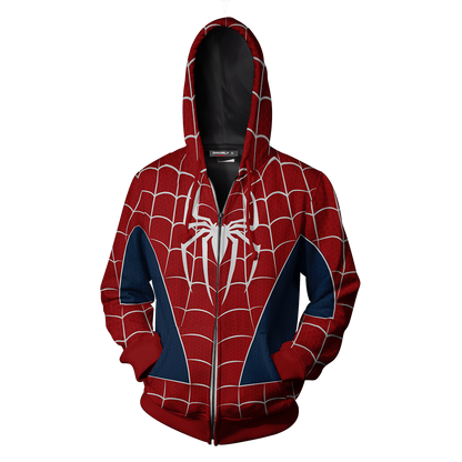 Spider-man PS4 Suit (Tobey Maguire - Sam Raimi 2002 Movie) Cosplay Zip Up Hoodie Jacket