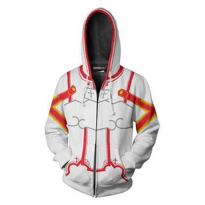 Sword Art Online Asuna Cosplay Zip Up Hoodie Jacket