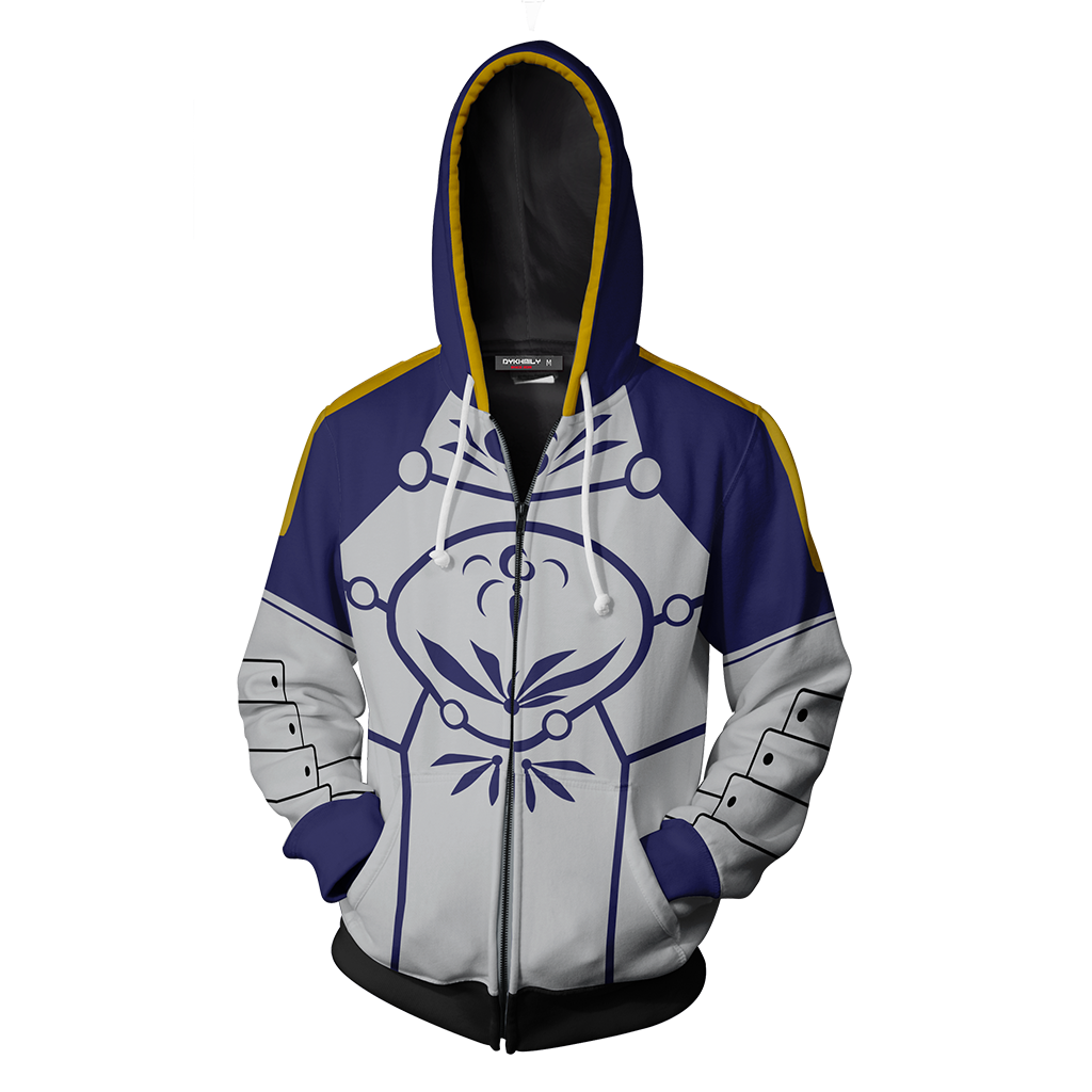 Fate/ Stay Night Saber Cosplay Zip Up Hoodie Jacket   