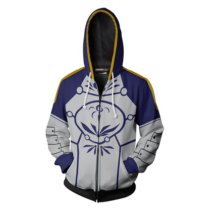 Fate/ Stay Night Saber Cosplay Zip Up Hoodie Jacket   