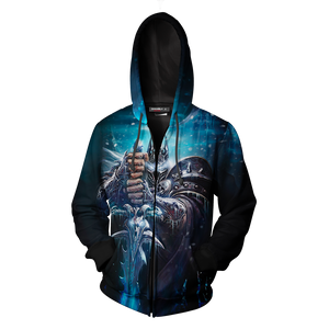 Lich King World Of Warcraft Zip Up Hoodie Jacket   