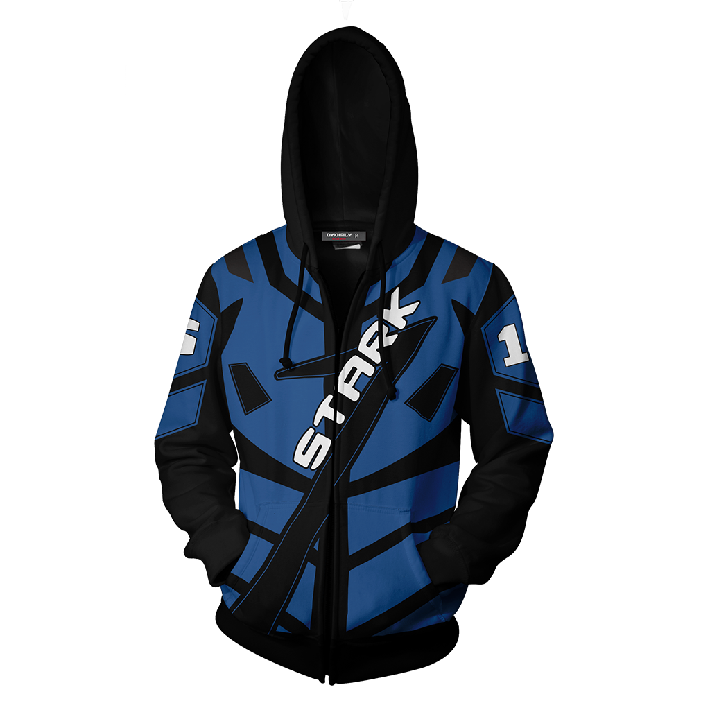 Iron Man (Tony Stark) Racing Suit Up Cosplay Zip Up Hoodie Jacket