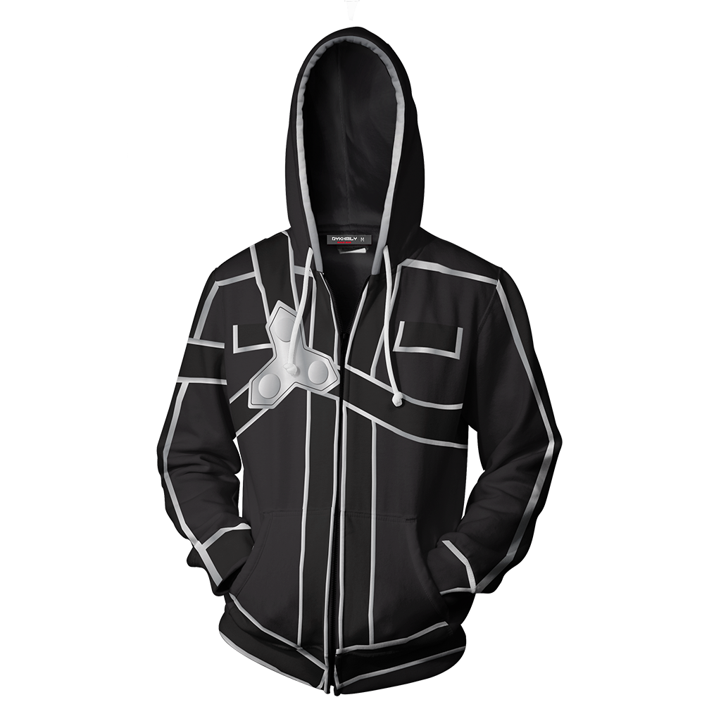 Sword Art Online Kirito Cosplay Zip Up Hoodie Jacket