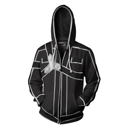 Sword Art Online Kirito Cosplay Zip Up Hoodie Jacket