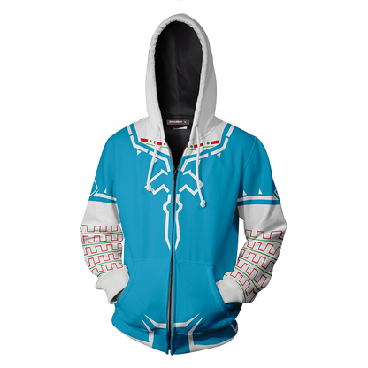 The Legend of Zelda: Breath of the Wild Link Cosplay New Look Zip Up Hoodie