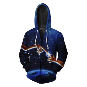 E.T. The Extra- Terrestrial Zip Up Hoodie Jacket   