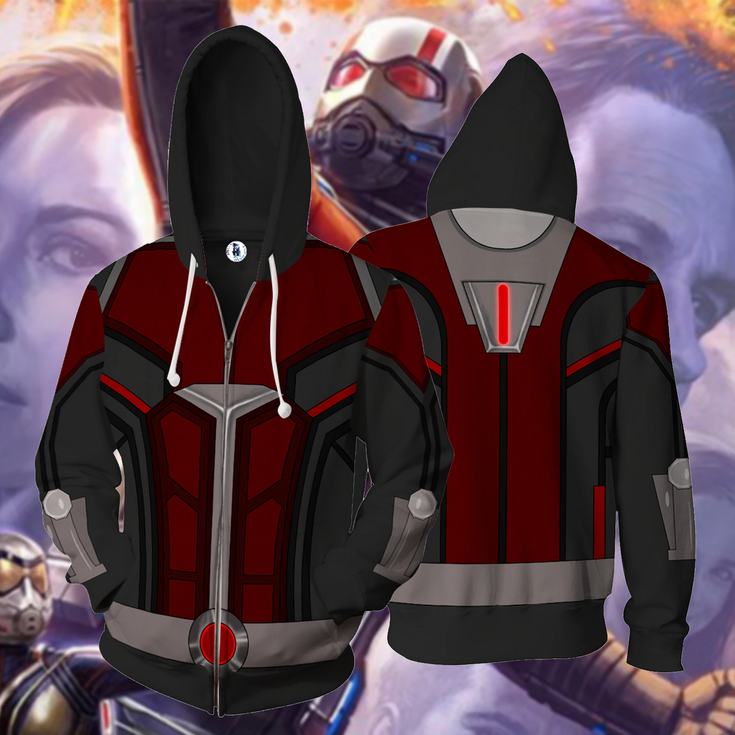 Ant-Man Cosplay Zip Up Hoodie Jacket 5XL