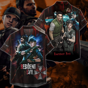 Resident Evil: Jill Valentine & Chris Redfield Video Game 3D All Over Printed T-shirt Tank Top Zip Hoodie Pullover Hoodie Hawaiian Shirt Beach Shorts Jogger Hawaiian Shirt S 