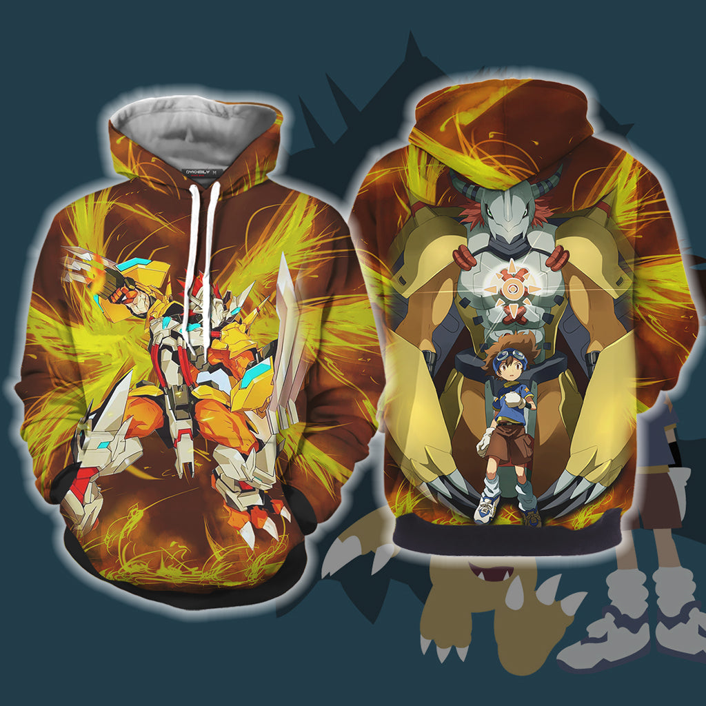 Digimon Greymon And Yagami Taichi 3D T-shirt Hoodie S 