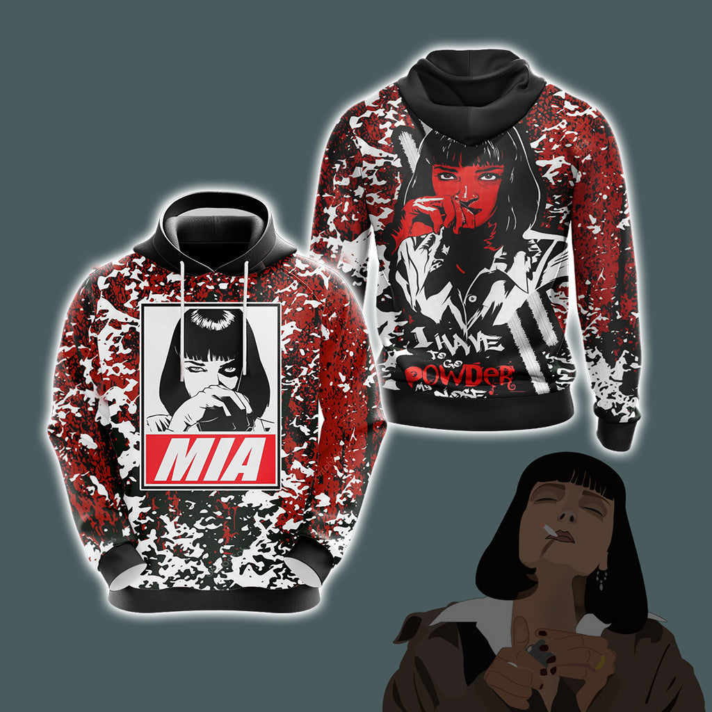 Pump Fiction Mia Wallace - I Have To Go Powder My Nose Unisex 3D T-shirt Hoodie