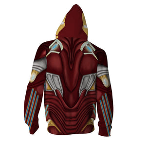 Iron Man Mark L Cosplay Zip Up Hoodie Jacket   