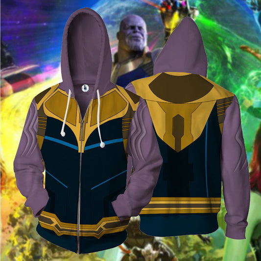 Thanos Cosplay Zip Up Hoodie Jacket 5XL