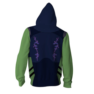 Gamora Cosplay Zip Up Hoodie Jacket   