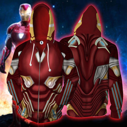Iron Man Mark L Cosplay Zip Up Hoodie Jacket 5XL