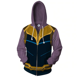 Thanos Cosplay Zip Up Hoodie Jacket   