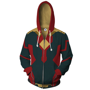 Vision Cosplay Zip Up Hoodie Jacket   