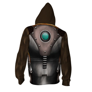 Rocket Raccoon Cosplay Zip Up Hoodie Jacket   