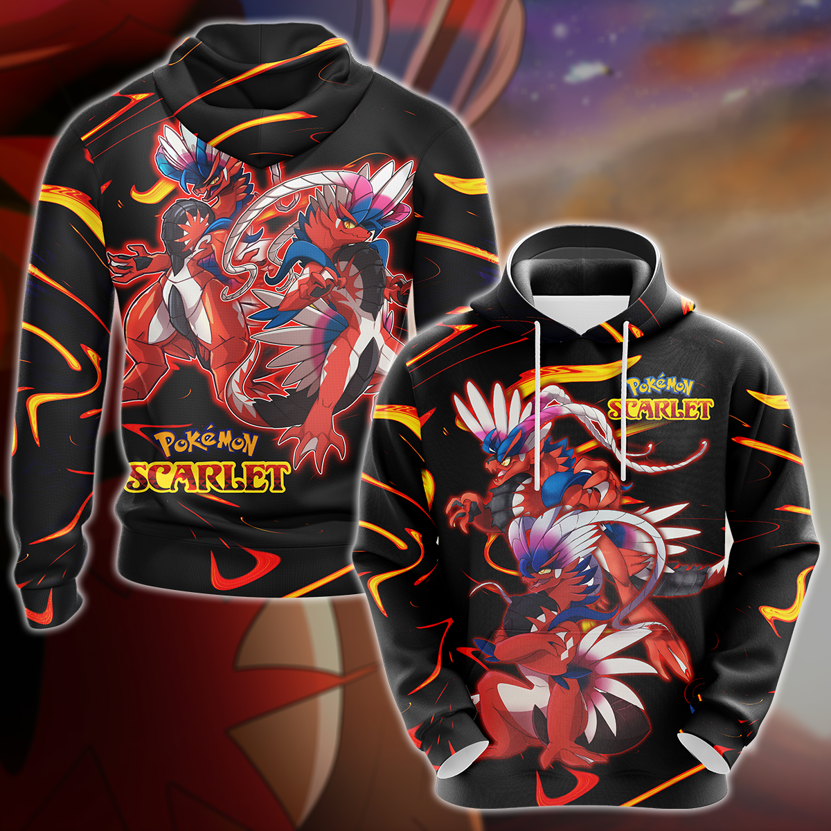 Pokemon Scarlet Video Game 3D All Over Print T-shirt Tank Top Zip Hoodie Pullover Hoodie Hawaiian Shirt Beach Shorts Jogger Hoodie