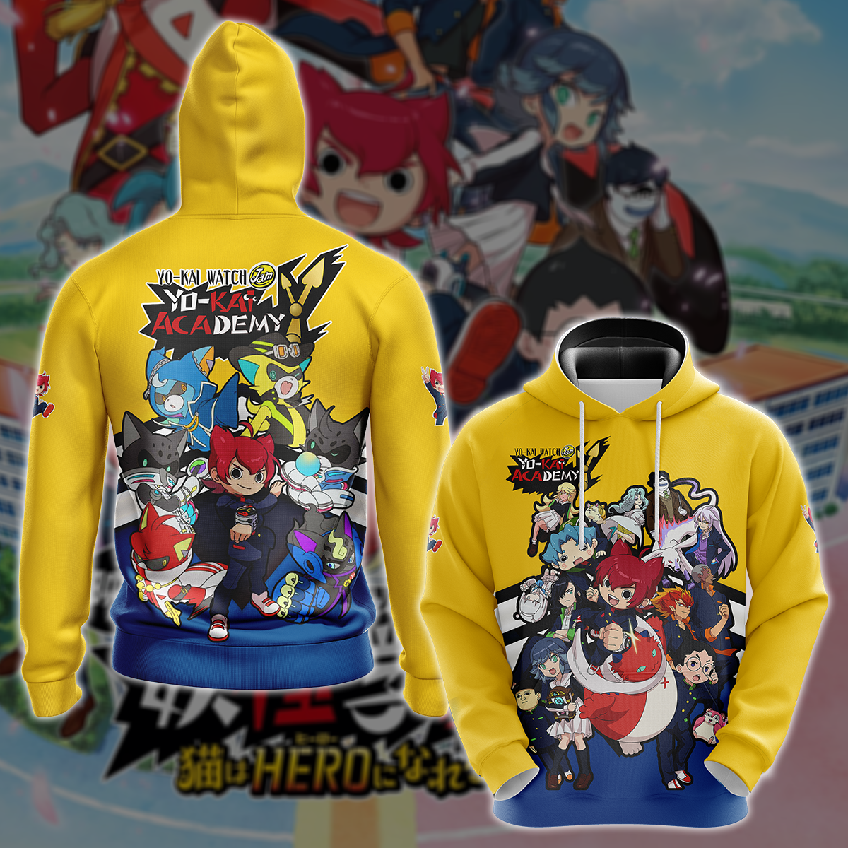 Yo-kai Watch Jam: Yo-kai Academy Y Video Game 3D All Over Printed T-shirt Tank Top Zip Hoodie Pullover Hoodie Hawaiian Shirt Beach Shorts Jogger Hoodie