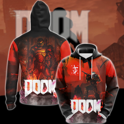 Doom Video Game 3D All Over Print T-shirt Tank Top Zip Hoodie Pullover Hoodie Hawaiian Shirt Beach Shorts Jogger Hoodie